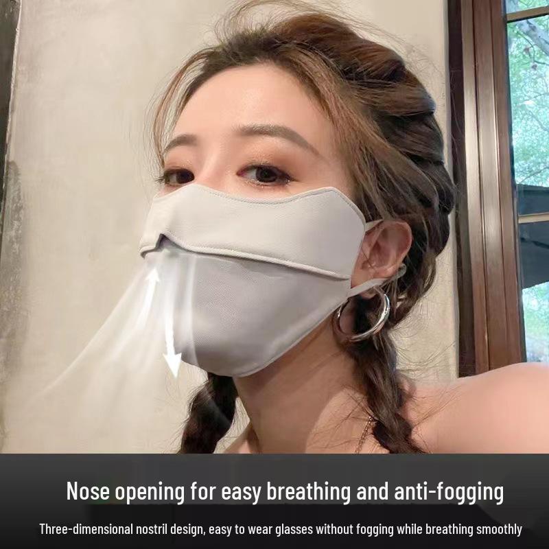 UV Protection Gradient Face Veil: Breathable 3D Eye Corner Shield for Summer Outdoor Use