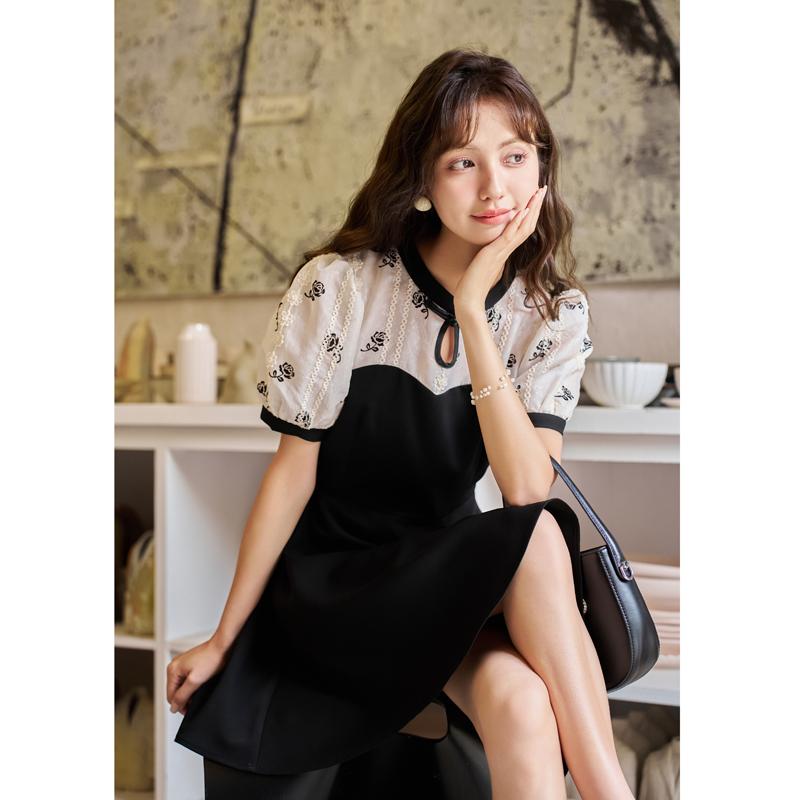 

Платье MISHOW для женщин, лето 2023, новое винтажное платье с цветочным принтом и круглым вырезом, элегантная повседневная женская одежда MXC37L1362 L чёрный