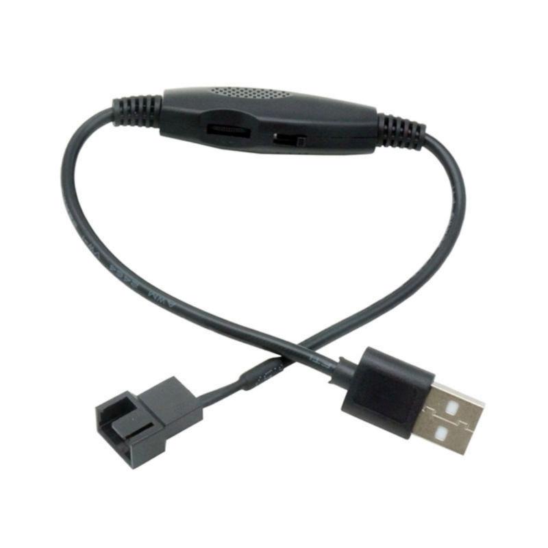

USB-адаптер питания для вентилятора корпуса с 4-контактным разъемом, 5В на 12В, в оплетке, с переключателями, USB-переходник на 4-контактный разъем для вентилятора корпуса