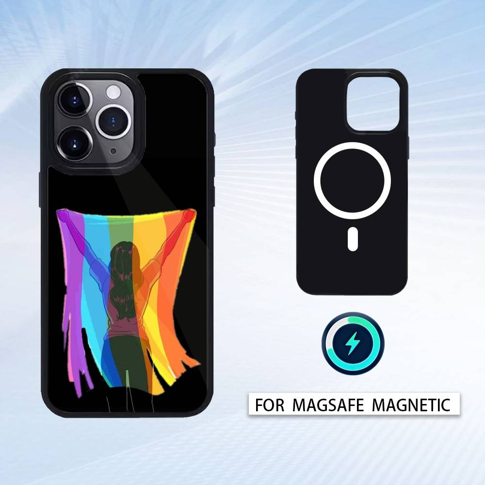 

Love Is Love LGBT Rainbow Phone Case For iPhone 17,16,15,14,13,12,Pro,Max For Magsafe Magnetic Wireless Charging iPhone17Promax