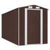 3147463 vidaXL Abri de jardin Marron foncé 192x440x223 cm Acier galvanisé