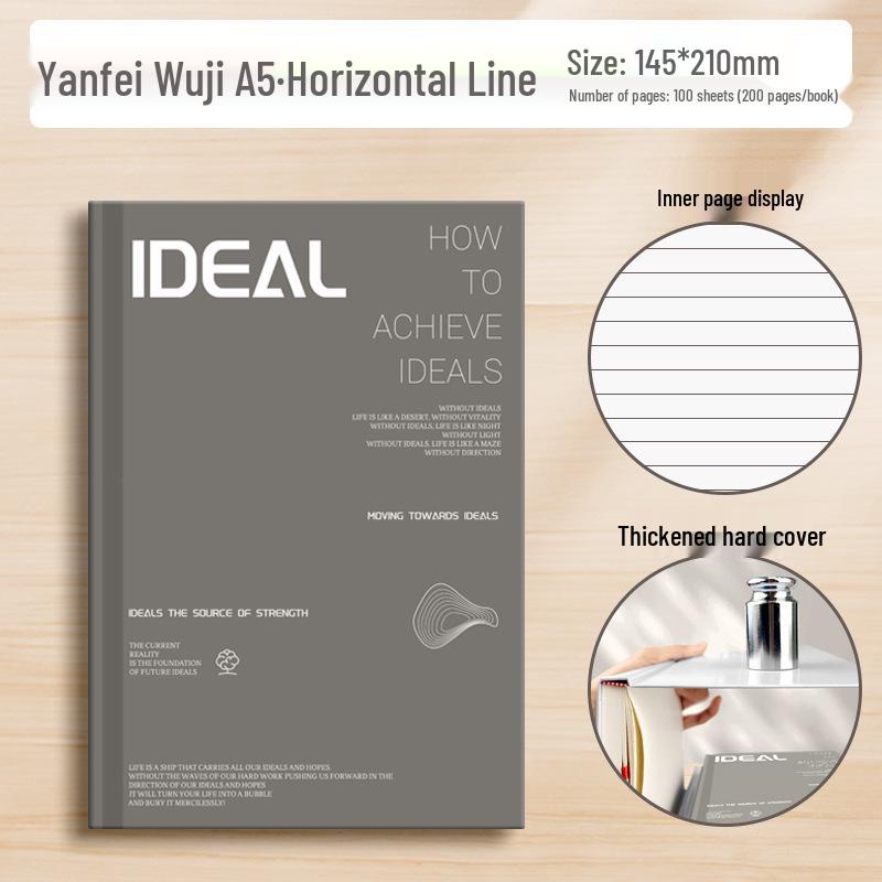 

Минималистичный квадратный блокнот А5 в твердом переплете с двухсторонней плотной бумагой и дизайном для защиты глаз