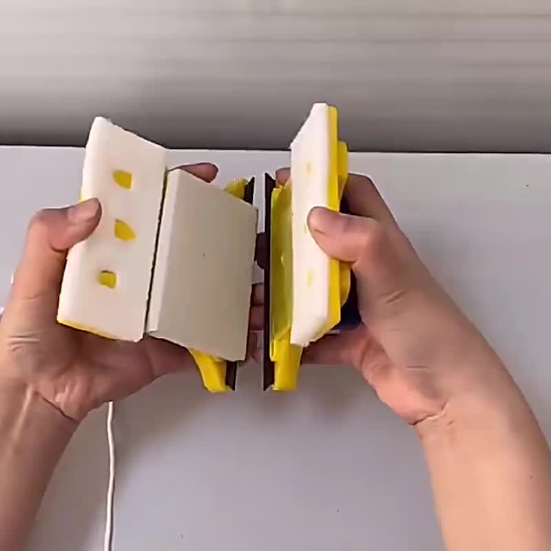 Strapazierfähiger Magnetischer Glasreiniger Doppelseitiger Wischer Haushaltsreinigung mit 1,2 m Seil Sicherheitsleine zum Waschen von Badezimmerfenstern