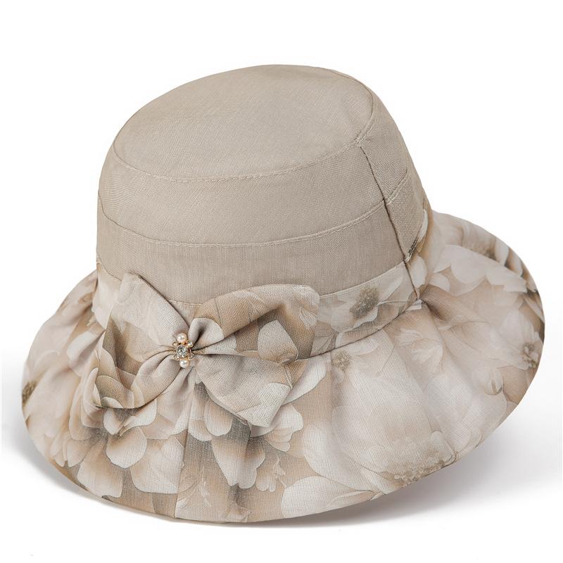 

Шляпа Женская Летняя Уличная Защита от Солнца Солнцезащитная Шляпа Бант Панама Солнцезащитная Шляпа ONE SIZE бежевый