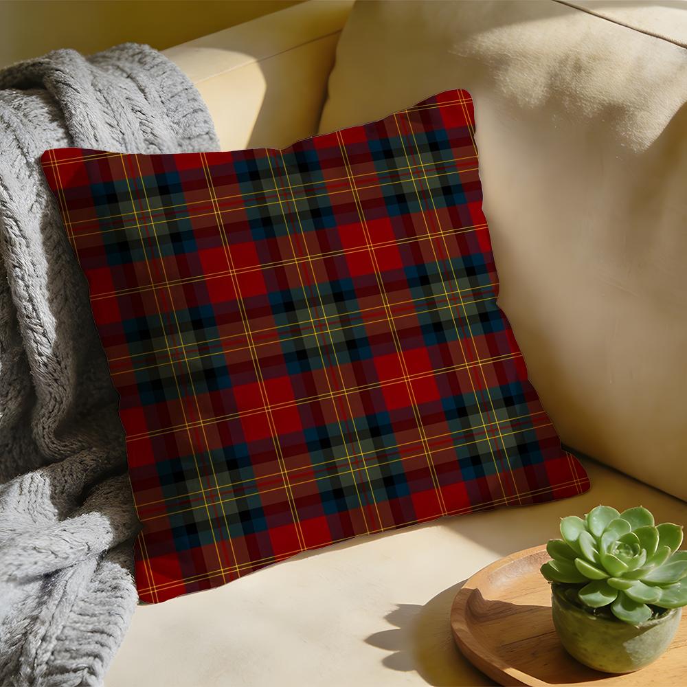 Cushion Cover Washed Linen Soft Breathable Decorative Case for Sofa Home Pillow Cover Nordic Scottish Pattern Tartan