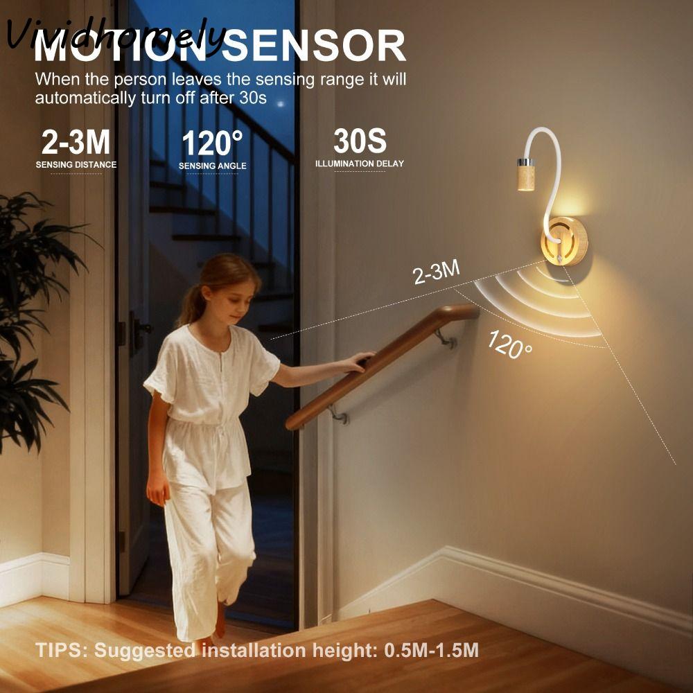 Modern Design LED Charging Nightstand Lamp Touch Control Body Detection No Wiring Required Lamp Desktop Lamp Ambience Lighting