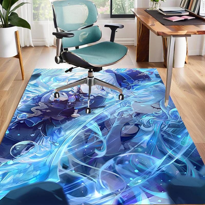 1pc Genshin Impact Furina1 Design Area Rug - Non-Slip, Soft & Cozy Floor Mat for Living Room, Bedroom, Office - Indoor/Outdoor Decorative Carpet