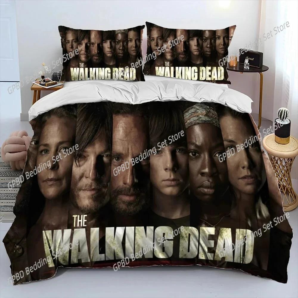 Horror TV The Walking Dead Lincoln Bedding Set Boys Girls Twin Queen Size Duvet Cover Pillowcase Bed Fashion Home Textileextile