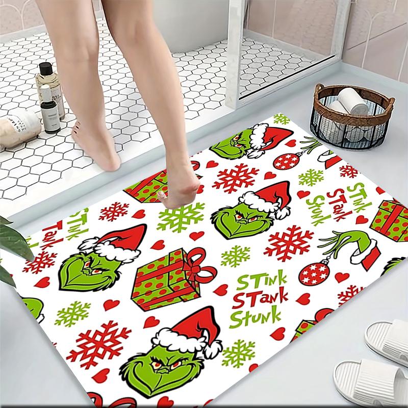 Christmas Grinch Carpet Rug Soft Washable Antislip Home Living Room Sofa Mats Personalized Christmas Rug