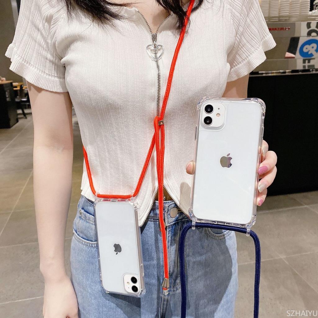 Husă Crossbody Pentru iPhone 16 15 14 13 12 11 Pro Max XS XR X 8 7 Plus Colier Șnur Carcasă Dură Transparentă Clară