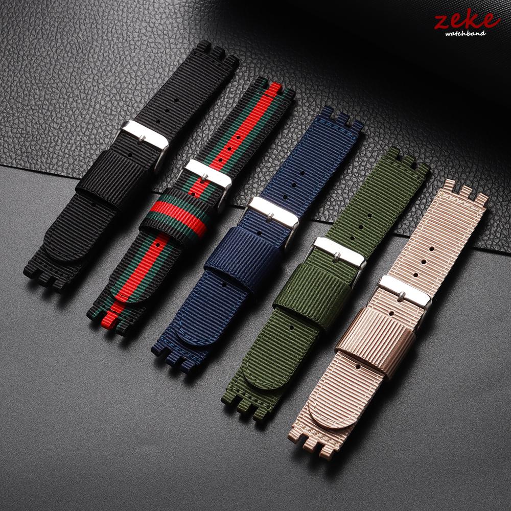17mm 19mm 20mm Fabric Nylon Watchband for Swatch Bracelet Wrist Band Replacement Women Men Watch Strap Sports Watch Accessories