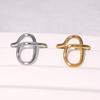 Simple Geometric Stainless Steel Ring Unisex Fashion Jewelry Line Wrapping Gold Plated Adjustable Rings Couples Gift Items