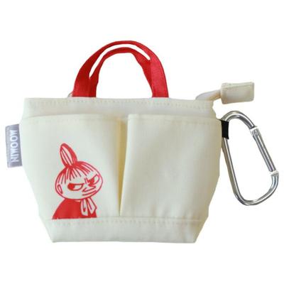 Moomin Mini Tote Key Case Little My Red X Ivory