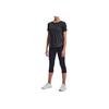 Under Armour Solid Color Round Neck Pullover Training T-Shirt Women Tops Black 1366129-001