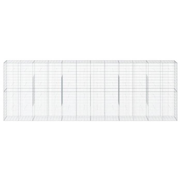 VidaXL Panier gabion avec couvercle 600x50x200 cm fer galvanisé, mur en gabion, mur de soutènement en gabion, clôture en 3295171