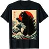 OPWHZVLR Catzilla Katze Japanische Kunst Lustige Geschenke für Männer Frauen T-Shirt