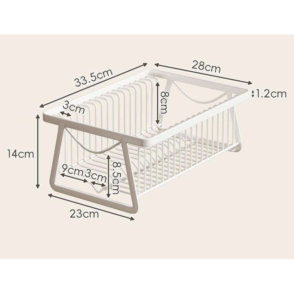 1PC Drainage Rack 33.5*23*14cm White Dish Rack With Tray Kitchen Sink Drainer Storage Organizer For Plates Kitchen Storage Parts