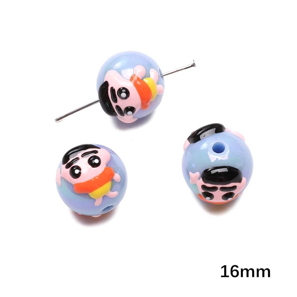 Acrylic Three-Dimensional Painted Beads Cartoon Colorful Hand-Painted Beads DIY Bracelet Mobile Phone Chain Accessories Fashion Handmade