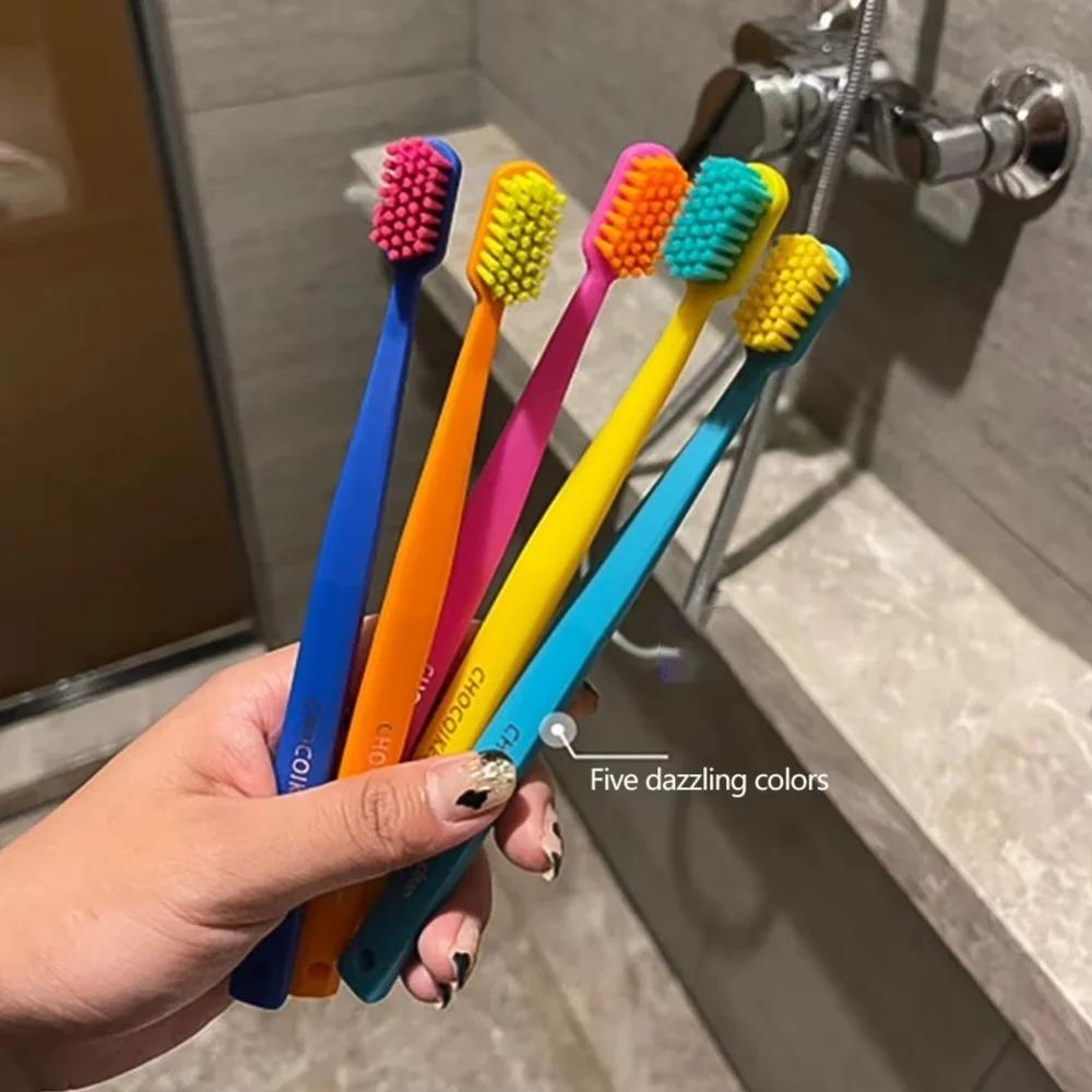 5pcs Ultra Soft Toothbrush Set Colored Men Women Adult Household Toothbrush Oral Hygiene For Sensitive Gum for Travel and Hotels