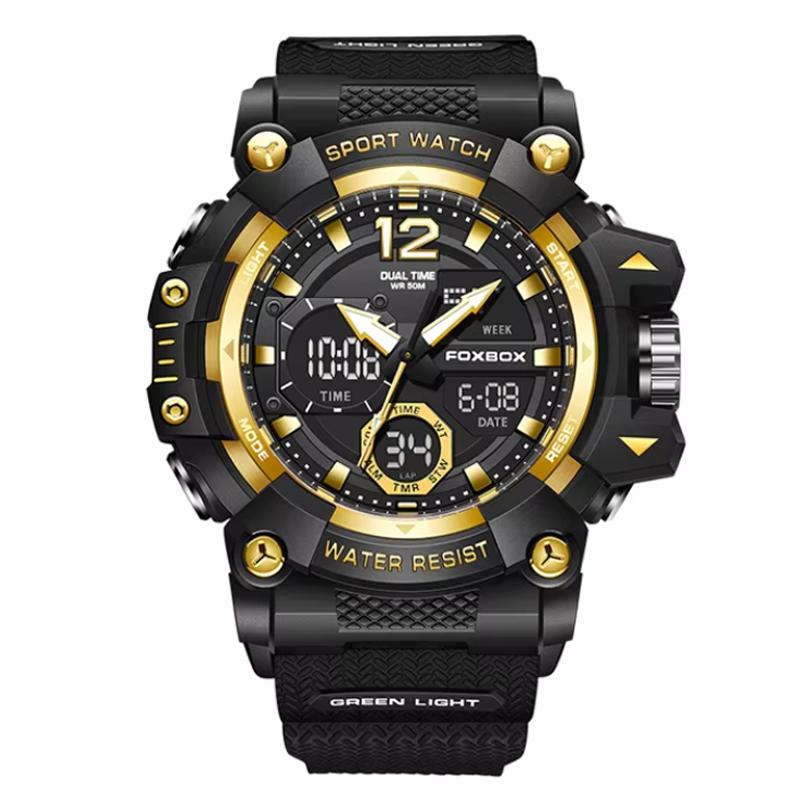 LIGE Man Watch Fashion Digital LED Dual Display Date Quartz Watches Waterproof Luminous Sport Chronograph Watches For Men Clock