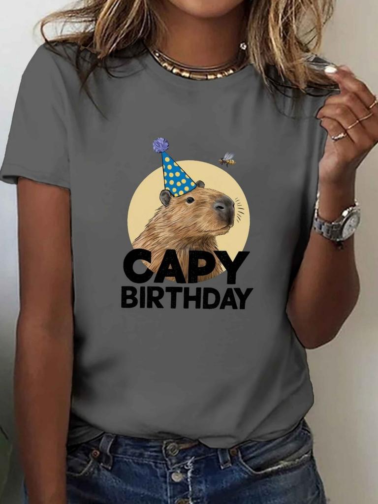 Summer Cute Capybara Boys T-Shirts Short Sleeve Children Top O-Neck Cartoon Graphic T Shirts 3D Print Kids T Shirt Girls Clothes