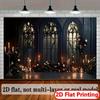 2D plane a Gothic arched window banner - Medieval style suitable for home decoration
