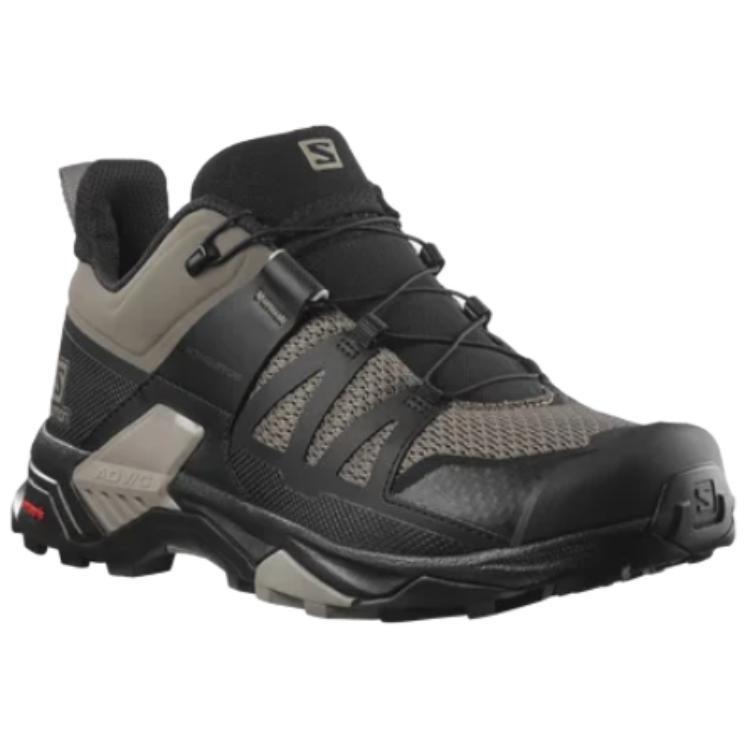 SALOMON X Ultra 4 Cushioning Slip Resistant Abrasion Resistant Waterproof Low Top Outdoor Shoes Men's Black Umber L41385900
