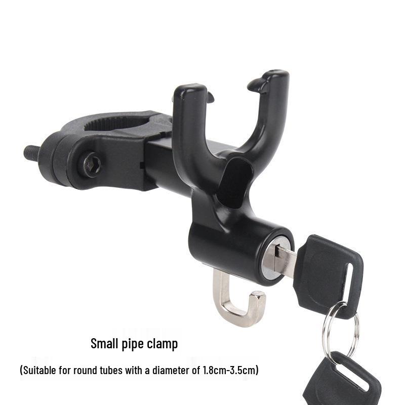 Electric Bicycle & Motorcycle Helmet Lock with Safety Buckle and Key Hook
