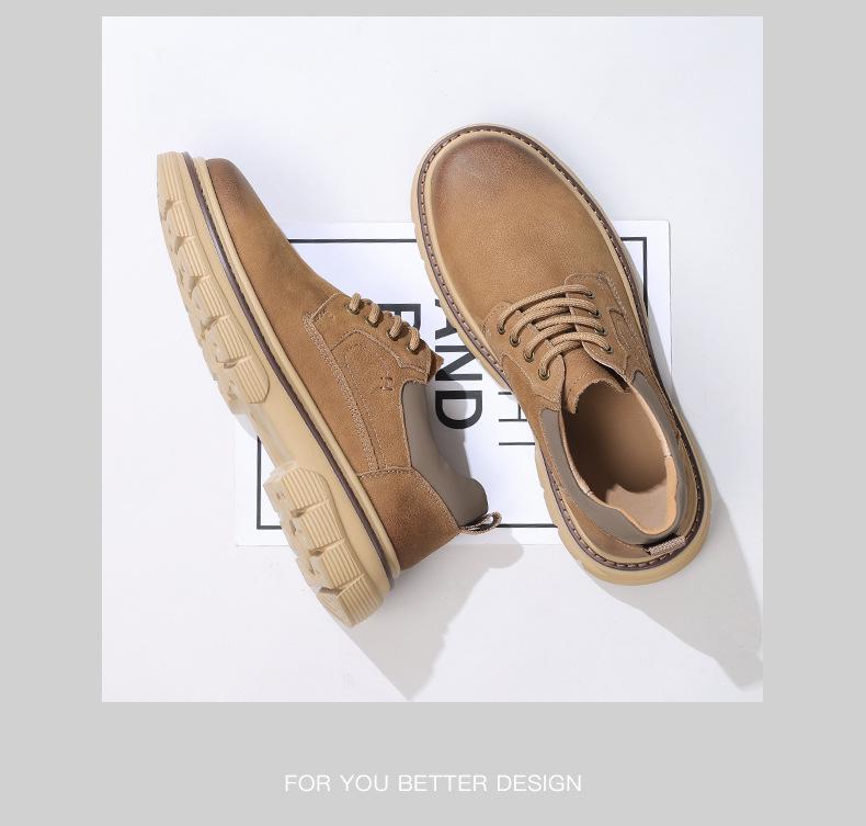 2025 Men's Genuine Leather Business Casual Shoes - Autumn British Style, Low-Top, Big Toe Design