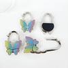 Foldable Sturdy Butterfly Purse Hook Colorful Glitter Metal Frame Table Bag Holder for Cafe Bar Outdoor Use