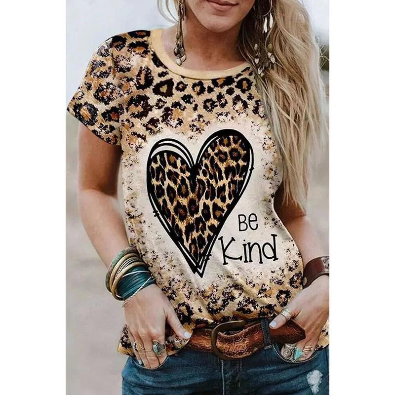 Jesus Cross Leopard 3d Print T-shirt Women Streetwear Short Sleeve T Shirts Harajuku Oversized Y2k Tops Tees Female Clothing