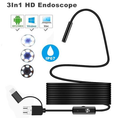 1080P HD Waterproof 3-in-1 Endoscope: 8mm Wide Angle for Mobile, Industrial, and Auto Repair (1-10 Meters)