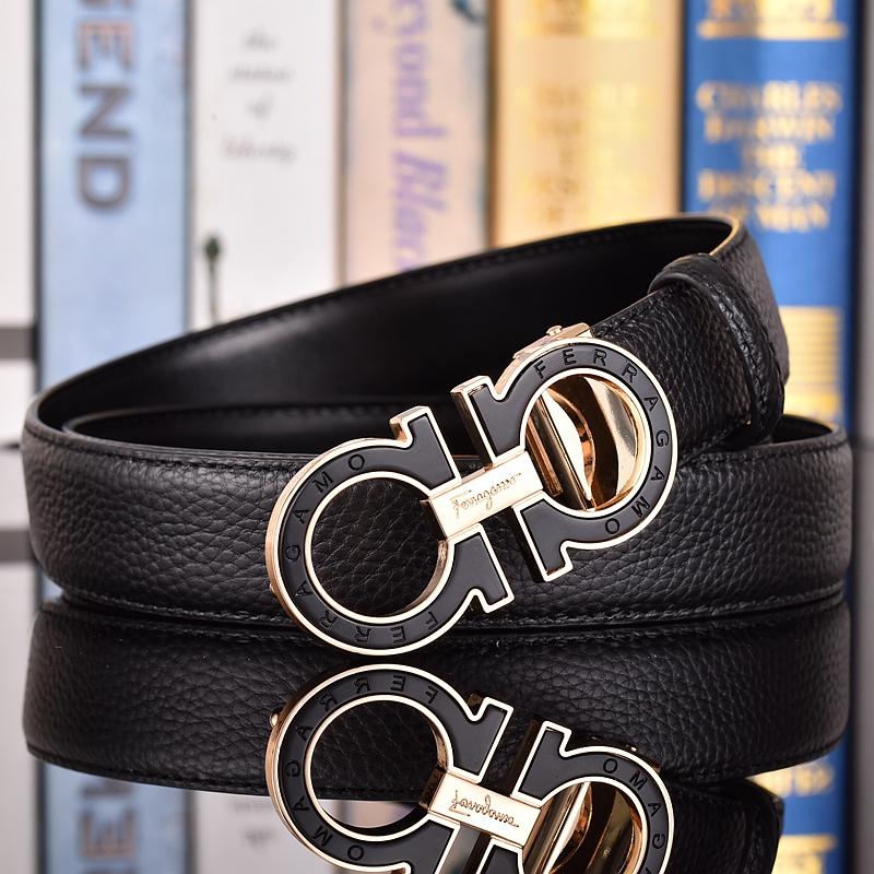 Salvatore Ferragamo 3.3cm Men's Belt Luxury Brand Designer Belt Suit Jeans Formal Brand