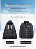 Men's Mid-Length Fitted Down Jacket with Detachable Liner - Business Casual Winter Wear