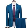 Jacket + Pants Fashion Formal Dress Mens Suit Set Men Casual Wedding Suits Groom Korean Slim Fit Dress