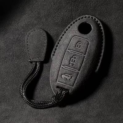 Car Key Case For Nissan Qashqai Juke J10 J11 X-Trail T32 T31 Kicks Tiida Pathfinder Note Suede Leather Remote Key Fob Cover