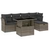 6 Piece Grey Garden Sofa Set with Cushions