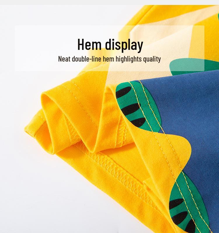 2025 Kids' 3D Dinosaur Short Sleeve T-shirt - Boys’ Cartoon Korean Style Summer Clothing