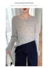Elegant One-Shoulder Mulberry Silk Cashmere Sweater for Women - Slimming Autumn/Winter Knit Base Layer