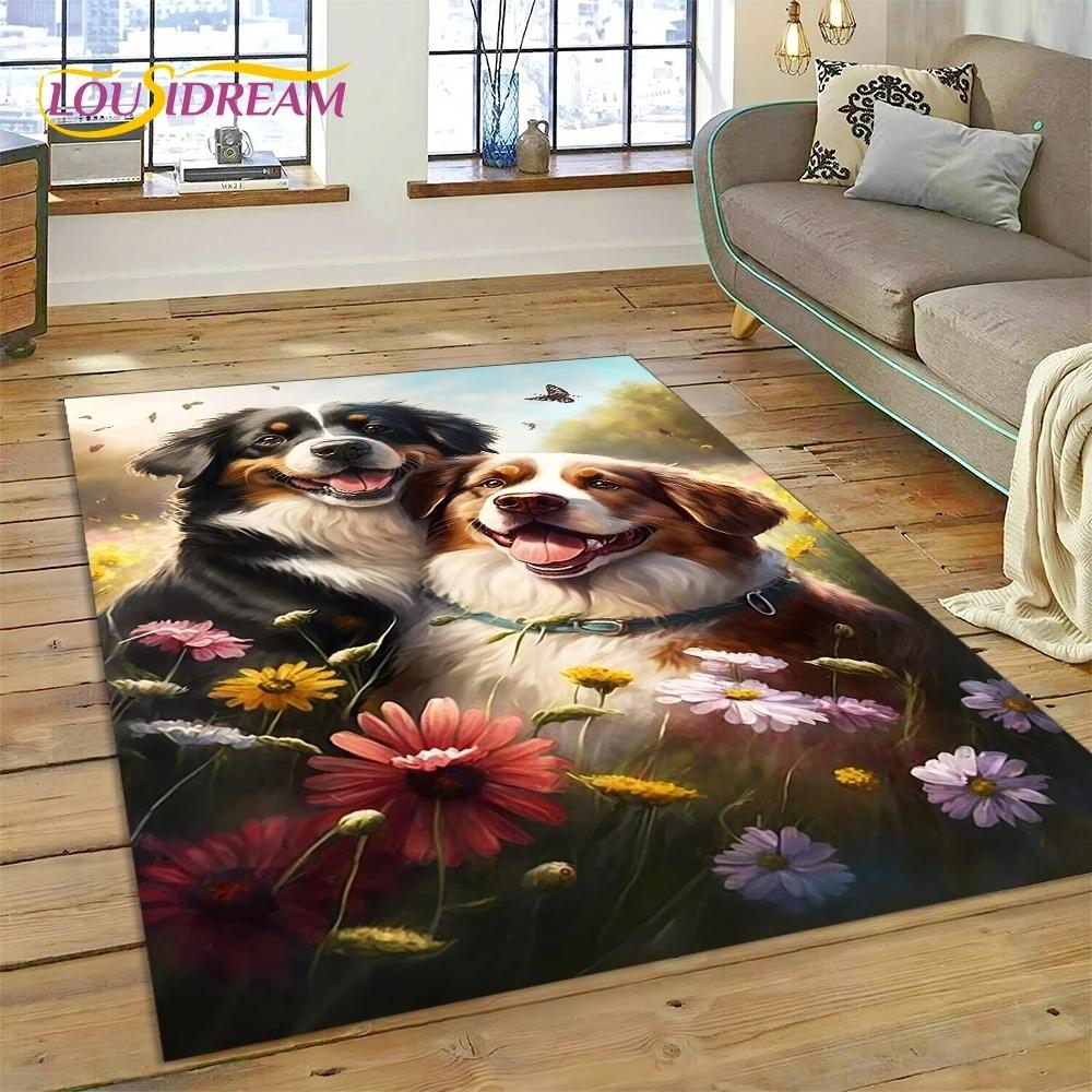 3D-Teppich mit süßem Hund, Samojede, Chihuahua, Husky, Koki, Cartoon-Teppich für Wohnzimmer, Schlafzimmer, Heimdekoration, rutschfest, für Sofa, Fußmatte, Geschenk