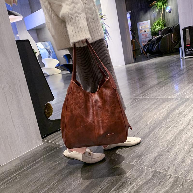 Women Vintage Shoulder Bag Designers Pu Leather Handbags Female Luxury Top-Handle Hobo Bags Premium Durable Quality