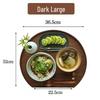 Japanese-Style Wooden Tableware Set: Breakfast Plate & Round Tray