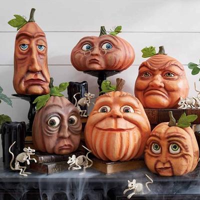 Tökarc Halloween kültéri dekoráció Halloween tökgyanta kézművesség szellemparti udvar Otthoni iroda Szórakoztató ajándék
