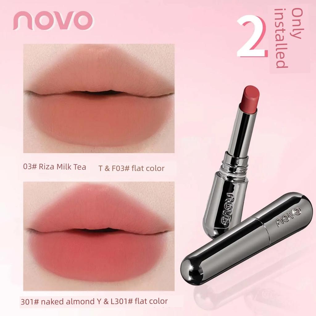 Novo Lipstick Female Waterproof Long Lasting and Does Not Fade No Stain on Cup Nude Color Series Moisturizing Matte White Lip Lacquer Genuine Goods