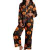 Set Pigiama da Donna a Manica Lunga con Stampa di Halloween e Pantaloni per la Notte