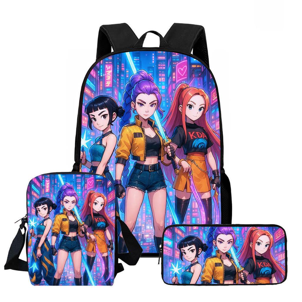 Kpop Hexenjäger High Definition Druck Große Kapazität Hoher Wert Anti-Buckel Verschleißfest Große Kapazität Schultasche Grundschule