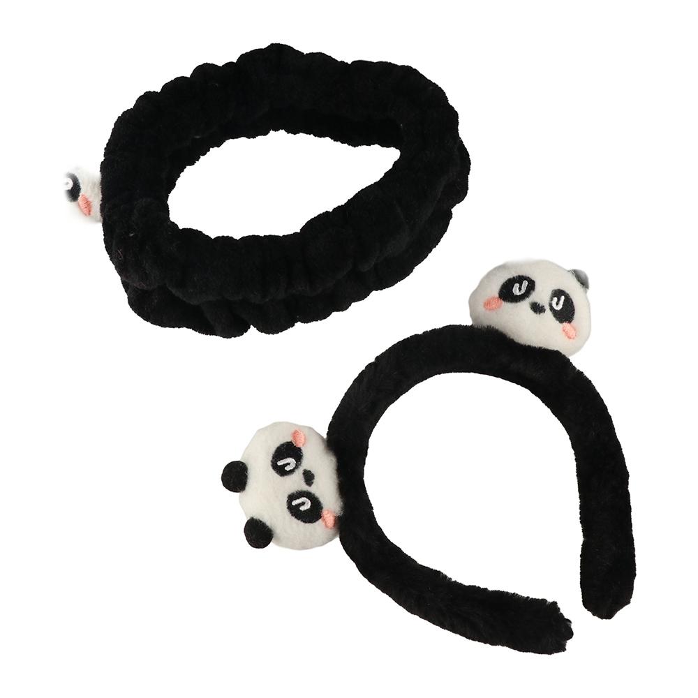 

Kawaii Plush Headband Cartoon Makeup Headwear Fashion Panda Hair Hoop Women Style A