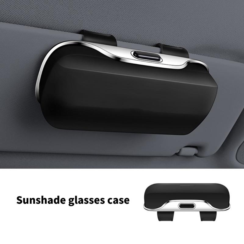 Hartschalen-Auto-Visier-Sonnenbrillenhalter Klemme am Auto-Aufbewahrungs-Organizer Universell passend ABS-Brillenetui für den täglichen Gebrauch