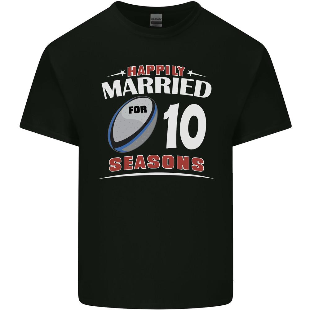 10 Year Wedding Anniversary 10th Rugby Mens Light Cotton T-Shirt Unisex T-Shirt S