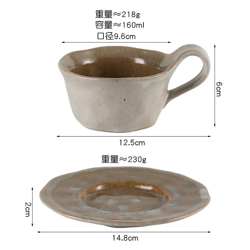 

Kiln Transmutation Ceramic Coffee Cups and Plates Flower Tea Cup Office Afternoon Tea Mug Breakfast Cup Dessert Dish Water Cups 101-200ml